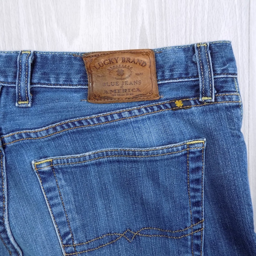 Lucky Brand 329 Classic Straight Jeans Mens 34x36 Blue Italian Denim EUC